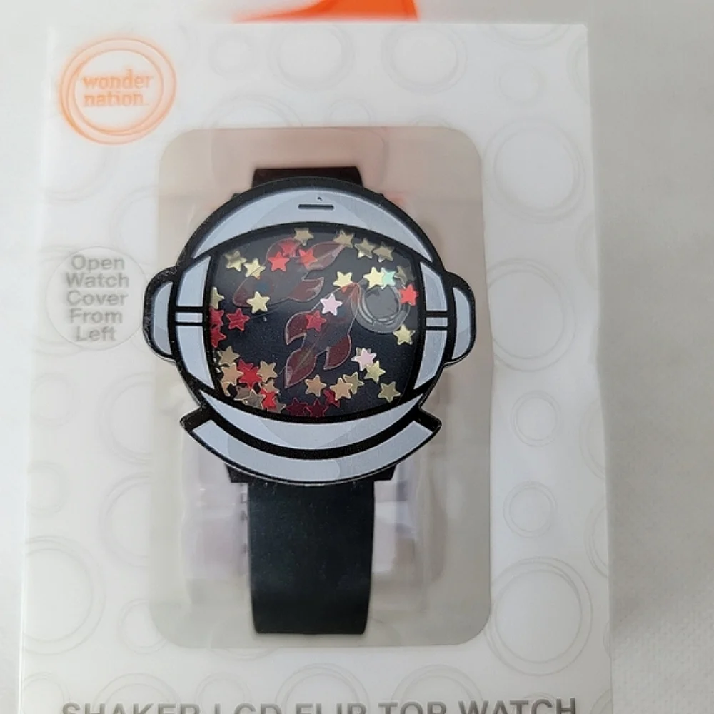 Astronaut Rocket Ship Flip Top Shaker LCD Watch